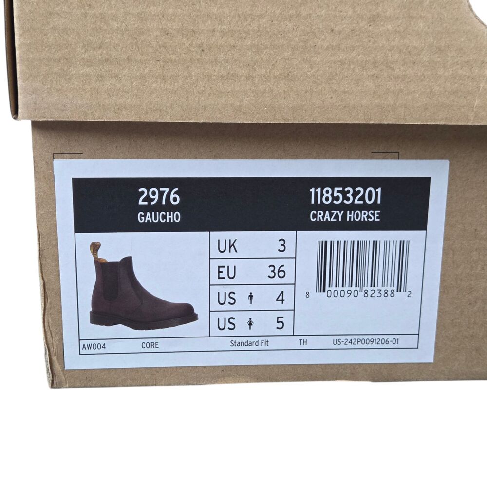 Dr. Martens 2976 Chelsea Boots Gaucho Crazy Horse Brown Size Men's 4, Women's 5 - Picture 9 of 9